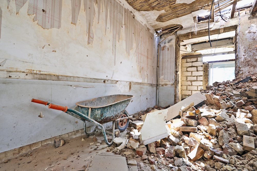 Abandoned room under demolition Abandoned room under demolition