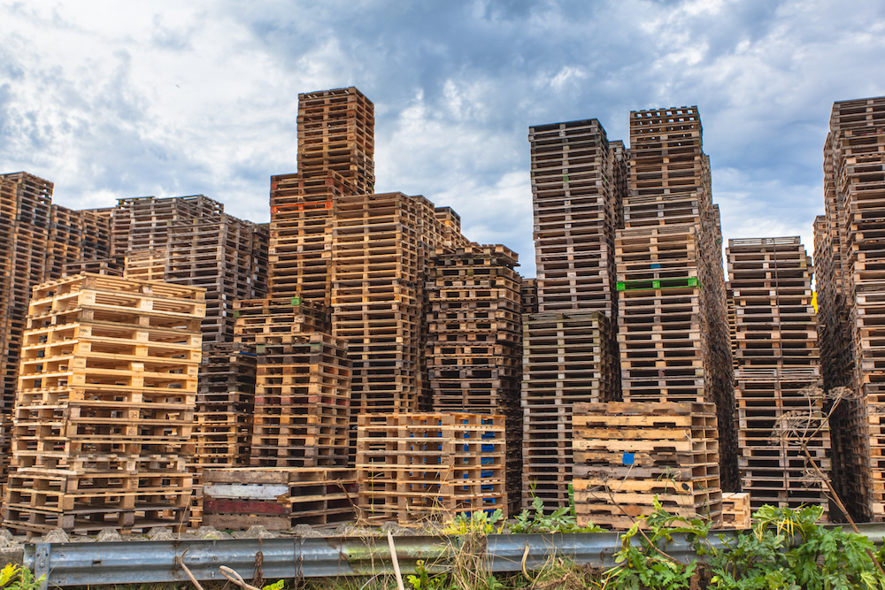 Stacks of Wooden Transportation Pallets Stacks of Wooden Transportation Pallets