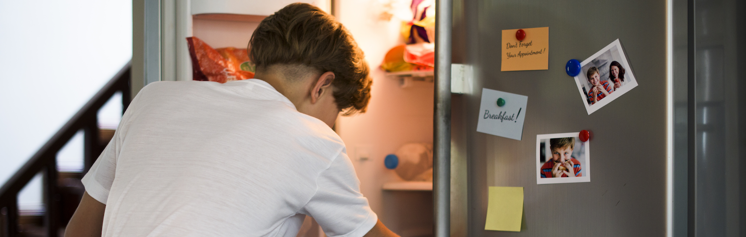 looking in the refrigerator