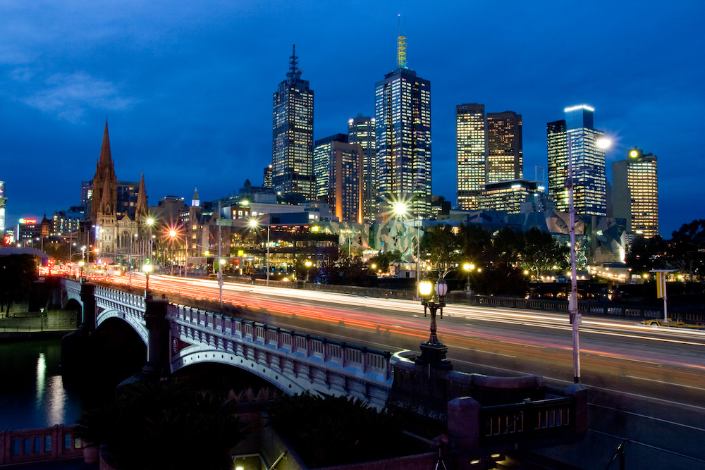 Melbourne Skyline Towards Fed Square