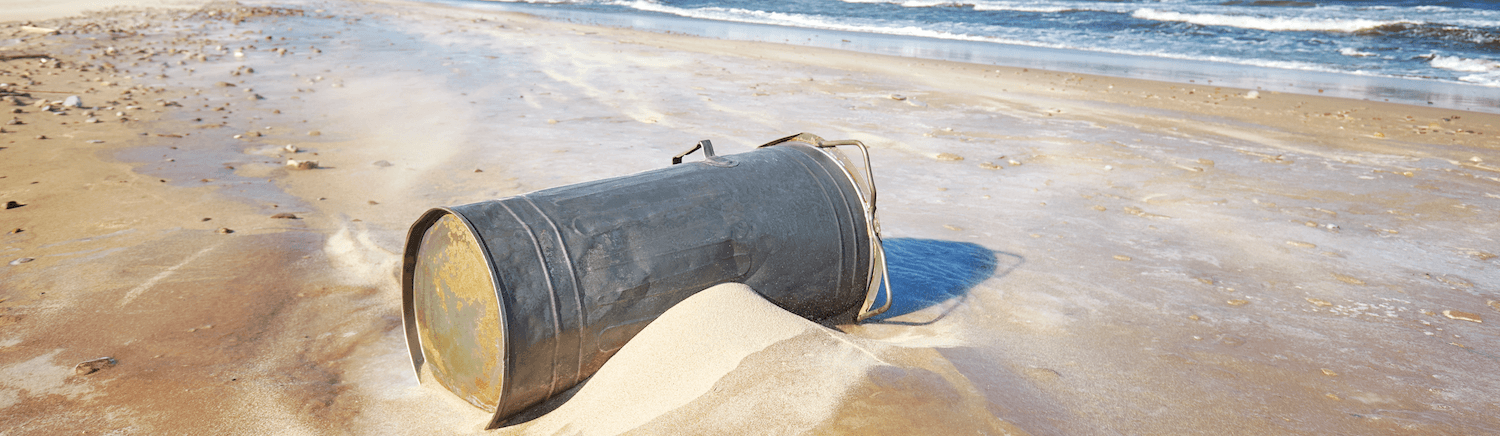 trash on the beach